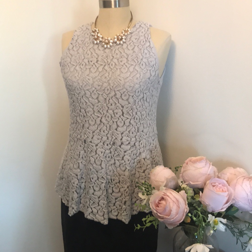 Loft heather lace peplum  blouse